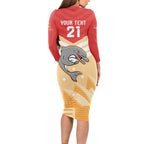 NRL Dolphins Australia Day Custom Long Sleeve Bodycon Dress Sydney Opera House Style
