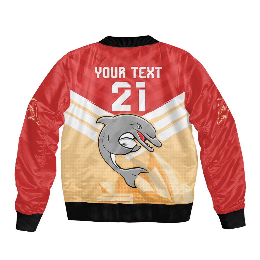 NRL Dolphins Australia Day Custom Sleeve Zip Bomber Jacket Sydney Opera House Style