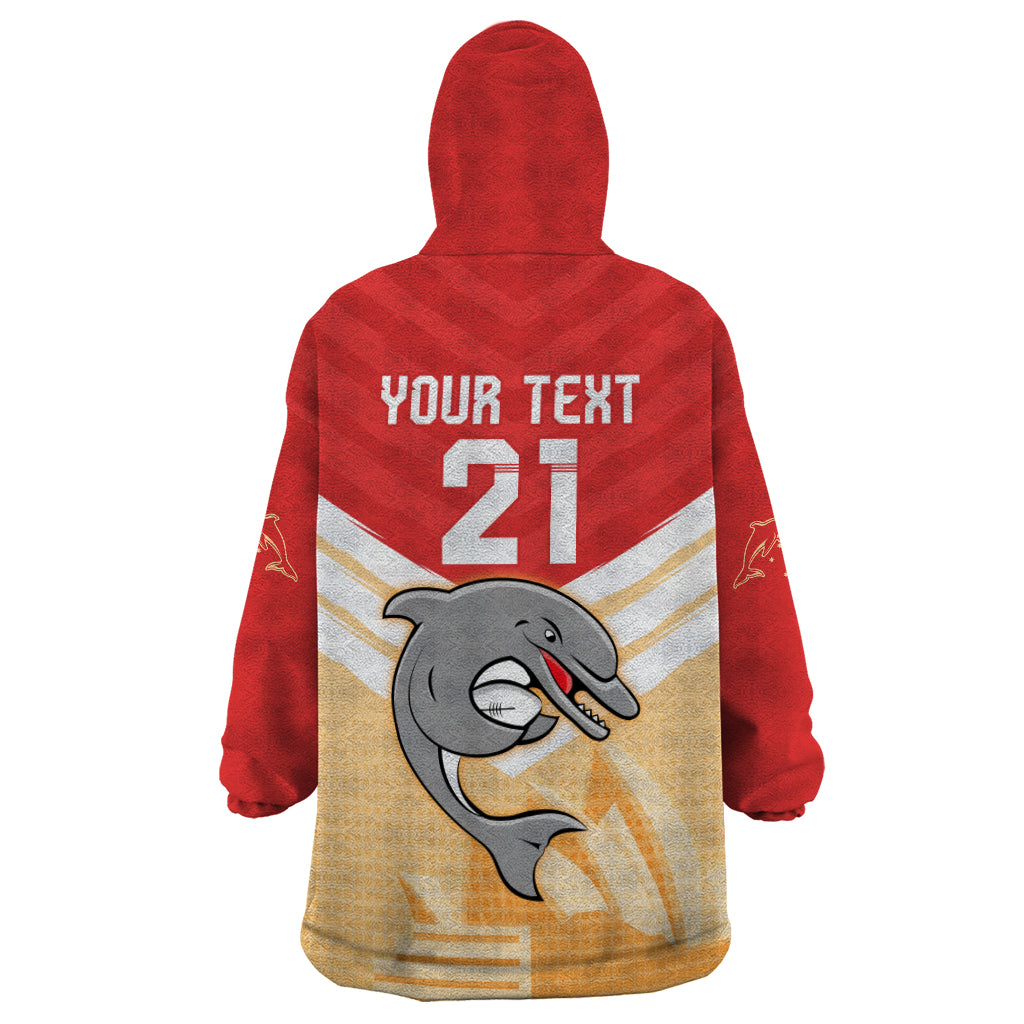 NRL Dolphins Australia Day Custom Wearable Blanket Hoodie Sydney Opera House Style