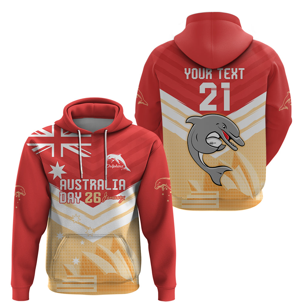 NRL Dolphins Australia Day Custom Zip Hoodie Sydney Opera House Style