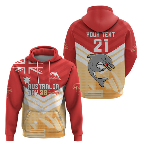 NRL Dolphins Australia Day Custom Zip Hoodie Sydney Opera House Style