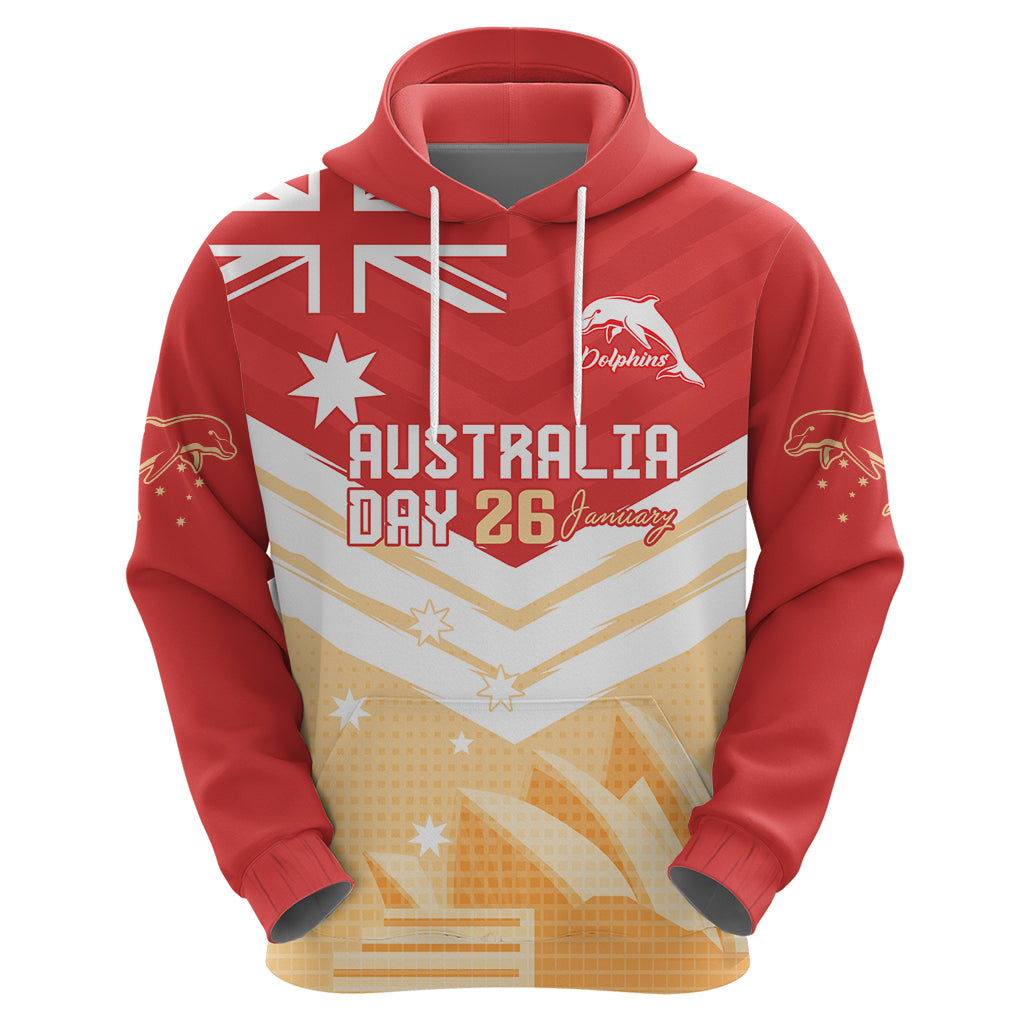 NRL Dolphins Australia Day Custom Zip Hoodie Sydney Opera House Style