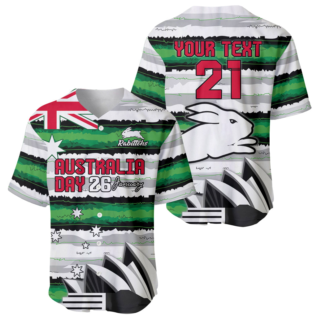 NRL Rabittohs Australia Day Custom Baseball Jersey Sydney Opera House Glory Glory