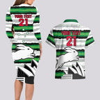 NRL Rabittohs Australia Day Custom Couples Matching Long Sleeve Bodycon Dress and Hawaiian Shirt Sydney Opera House Glory Glory