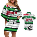 NRL Rabittohs Australia Day Custom Couples Matching Off Shoulder Short Dress and Hawaiian Shirt Sydney Opera House Glory Glory