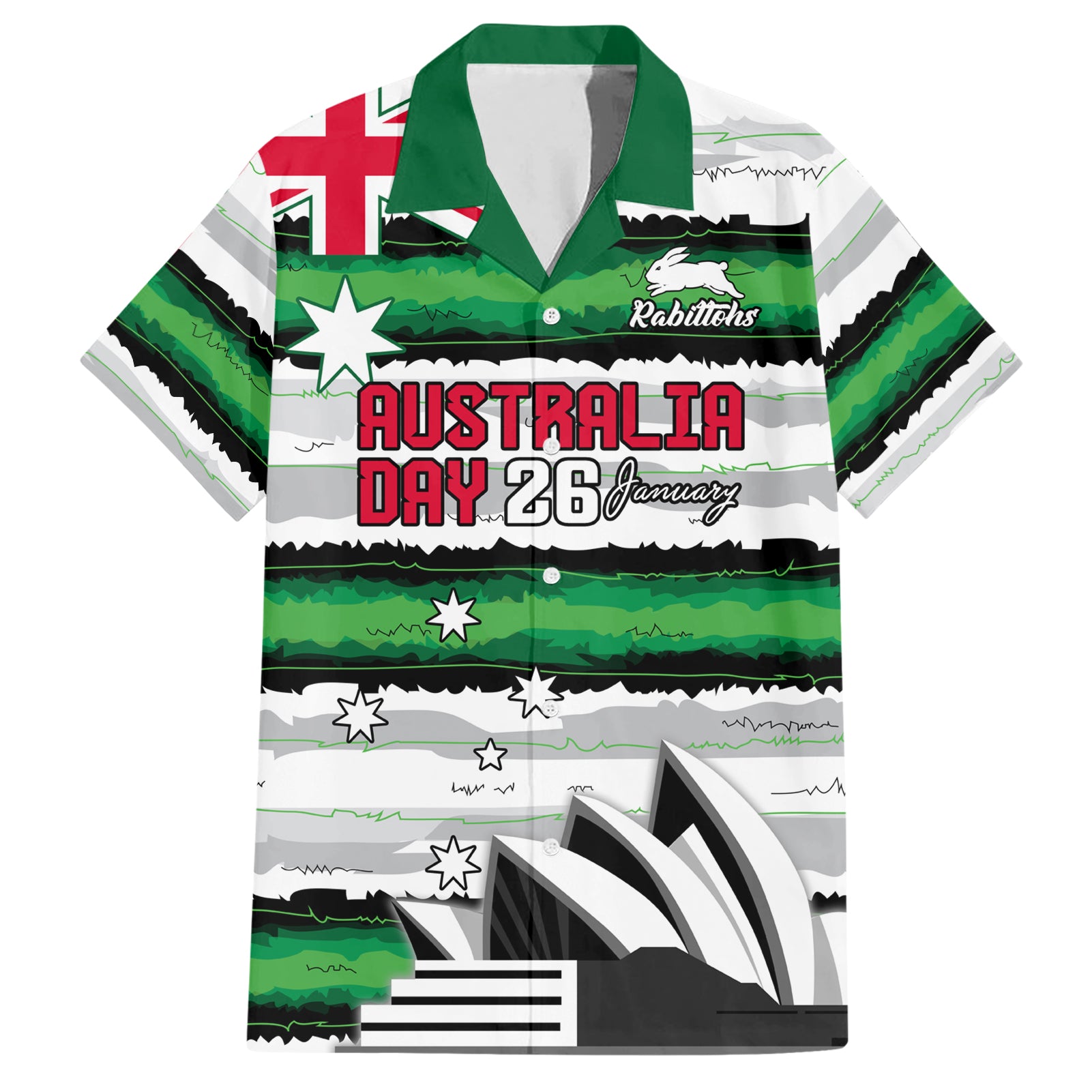 NRL Rabittohs Australia Day Custom Hawaiian Shirt Sydney Opera House Glory Glory