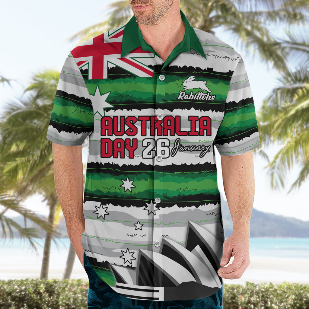 NRL Rabittohs Australia Day Custom Hawaiian Shirt Sydney Opera House Glory Glory