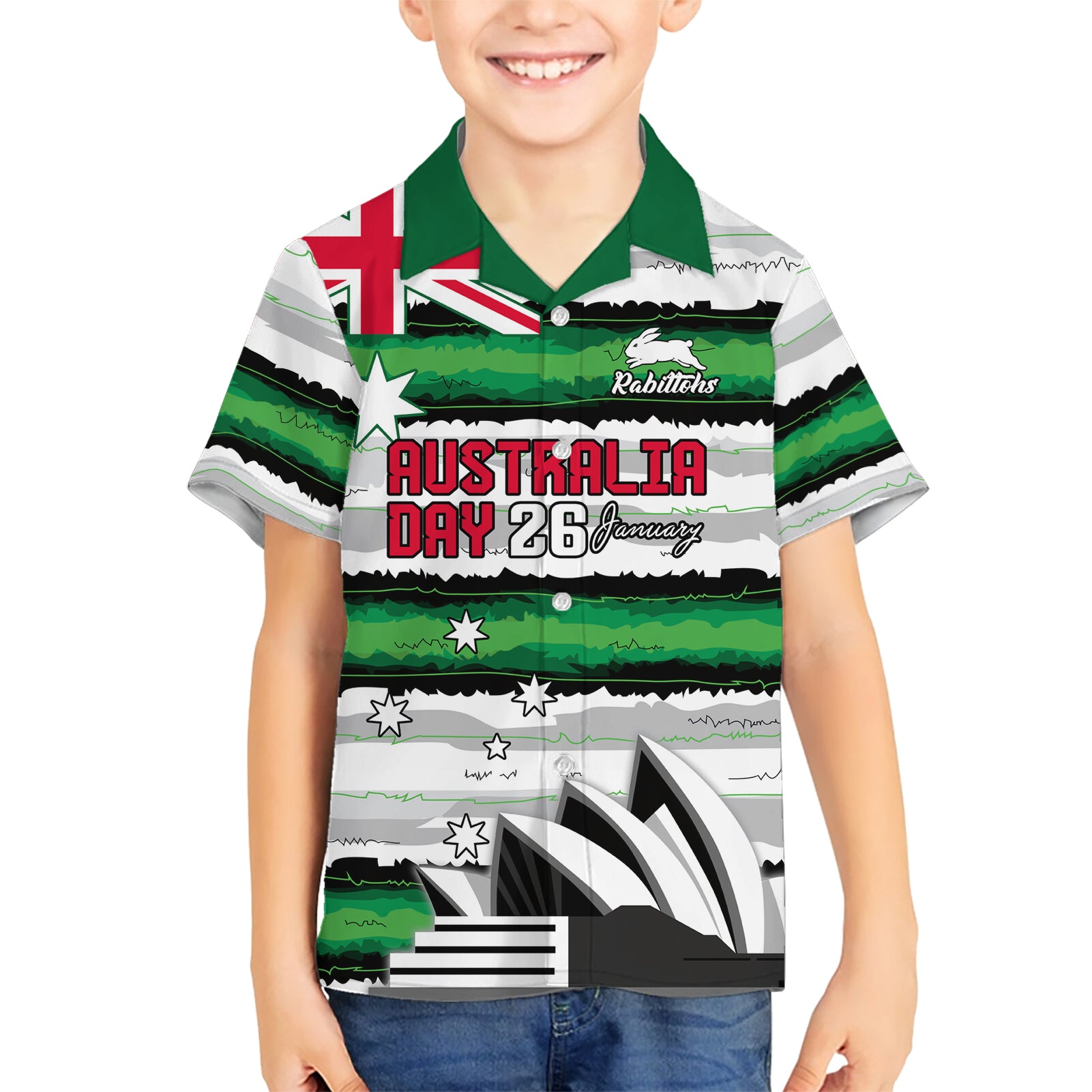 NRL Rabittohs Australia Day Custom Hawaiian Shirt Sydney Opera House Glory Glory