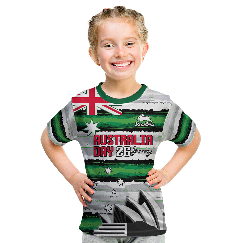 NRL Rabittohs Australia Day Custom Kid T Shirt Sydney Opera House Glory Glory