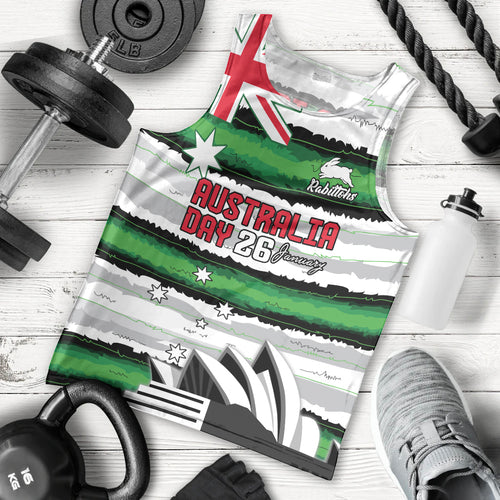 NRL Rabittohs Australia Day Custom Men Tank Top Sydney Opera House Glory Glory
