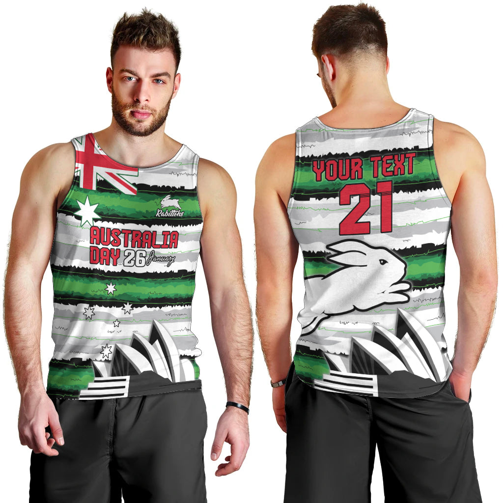 NRL Rabittohs Australia Day Custom Men Tank Top Sydney Opera House Glory Glory