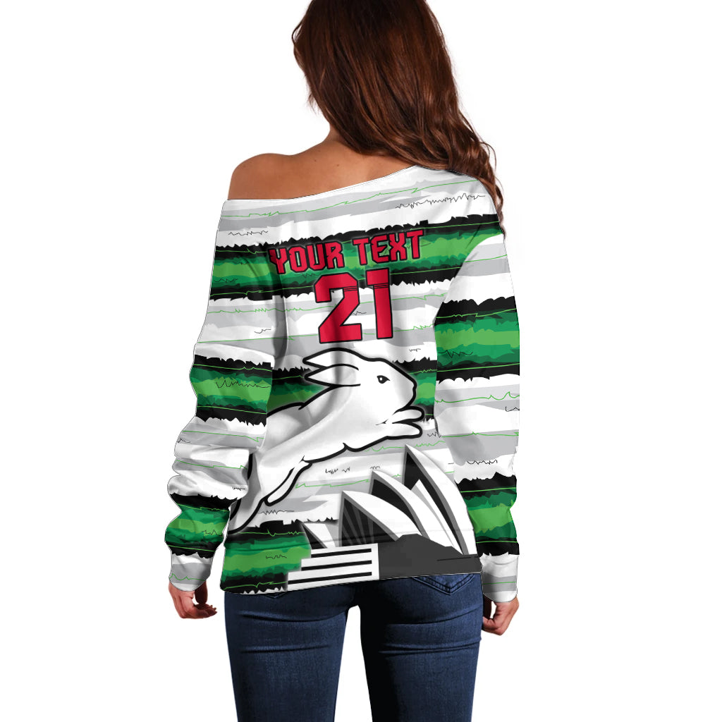 NRL Rabittohs Australia Day Custom Off Shoulder Sweater Sydney Opera House Glory Glory