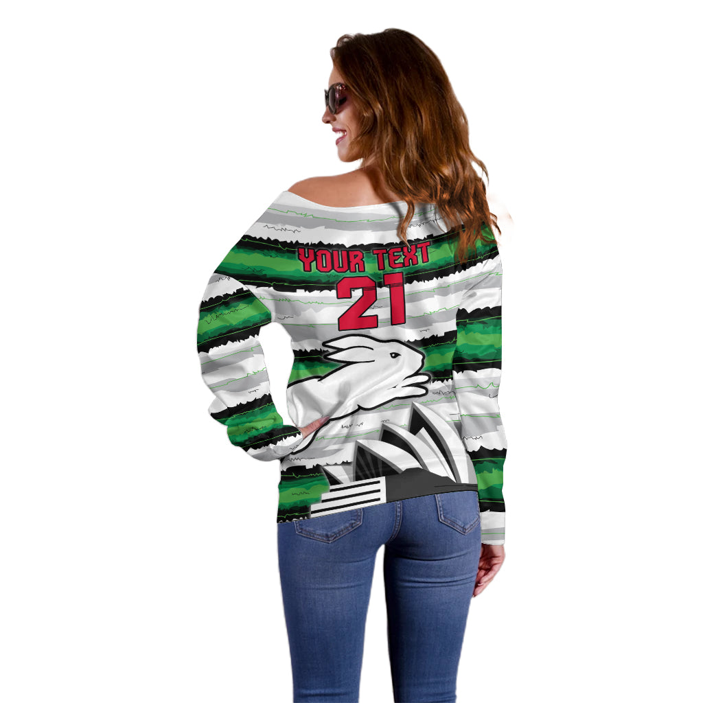 NRL Rabittohs Australia Day Custom Off Shoulder Sweater Sydney Opera House Glory Glory
