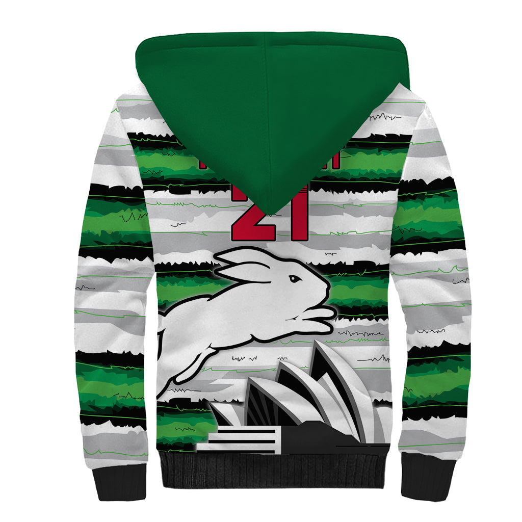 NRL Rabittohs Australia Day Custom Sherpa Hoodie Sydney Opera House Glory Glory