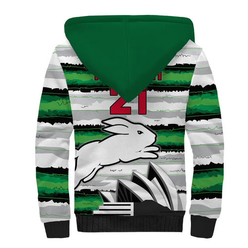 NRL Rabittohs Australia Day Custom Sherpa Hoodie Sydney Opera House Glory Glory