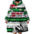 NRL Rabittohs Australia Day Custom Wearable Blanket Hoodie Sydney Opera House Glory Glory