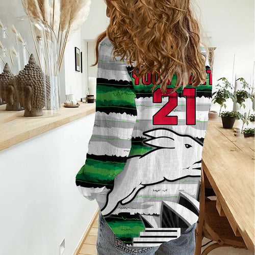 NRL Rabittohs Australia Day Custom Women Casual Shirt Sydney Opera House Glory Glory