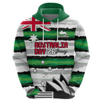 NRL Rabittohs Australia Day Custom Zip Hoodie Sydney Opera House Glory Glory