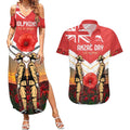 Custom Dolphins Rugby ANZAC Day Couples Matching Summer Maxi Dress and Hawaiian Shirt Soldiers Poppy Field 2024