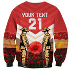 Custom Dolphins Rugby ANZAC Day Sweatshirt Soldiers Poppy Field 2024
