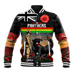 Custom Panthers Rugby ANZAC Day Baseball Jacket Soldiers Poppy Field 2024
