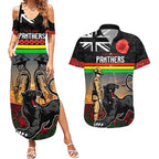 Custom Panthers Rugby ANZAC Day Couples Matching Summer Maxi Dress and Hawaiian Shirt Soldiers Poppy Field 2024