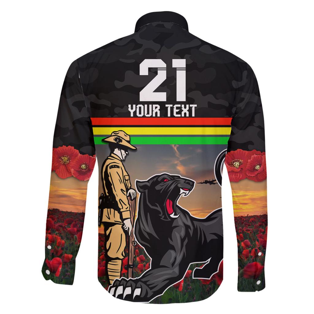 Custom Panthers Rugby ANZAC Day Family Matching Mermaid Dress and Hawaiian Shirt Soldiers Poppy Field 2024
