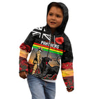 Custom Panthers Rugby ANZAC Day Kid Hoodie Soldiers Poppy Field 2024
