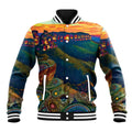 Australia Blue Mountains Baseball Jacket Aboriginal Dot Painting