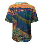 Australia Blue Mountains Baseball Jersey Aboriginal Dot Painting