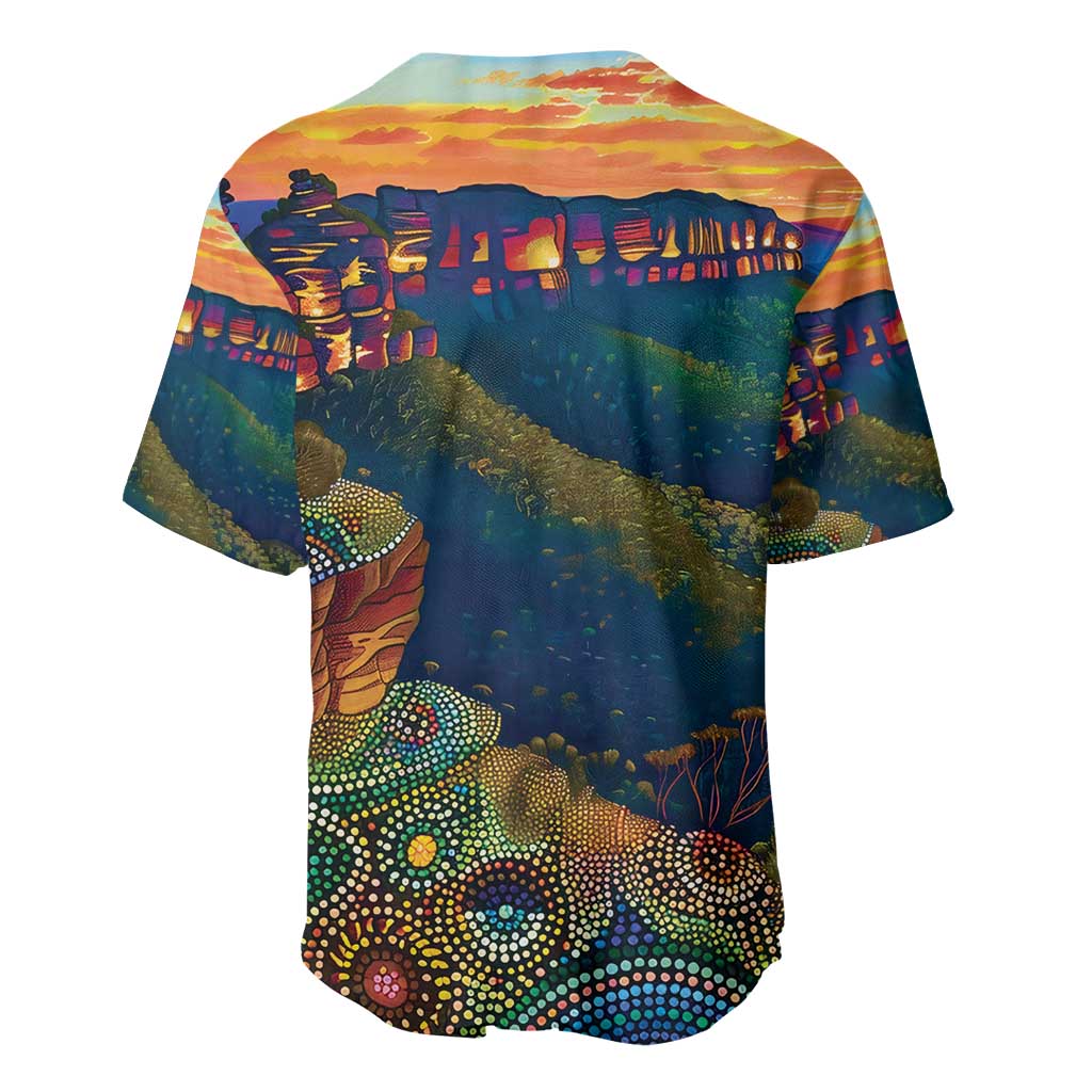Australia Blue Mountains Baseball Jersey Aboriginal Dot Painting