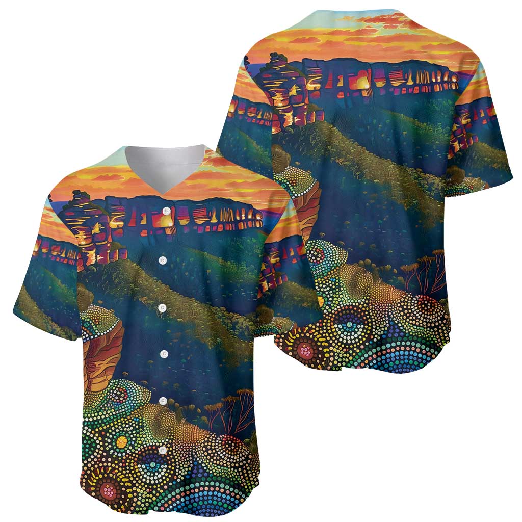 Australia Blue Mountains Baseball Jersey Aboriginal Dot Painting
