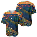 Australia Blue Mountains Baseball Jersey Aboriginal Dot Painting