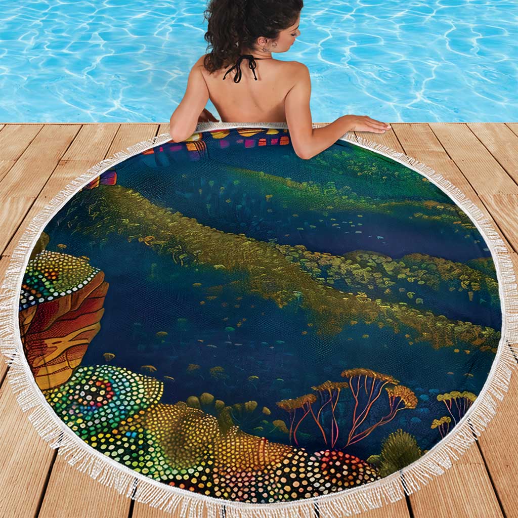 Australia Blue Mountains Beach Blanket Aboriginal Dot Painting