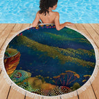 Australia Blue Mountains Beach Blanket Aboriginal Dot Painting