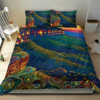 Australia Blue Mountains Bedding Set Aboriginal Dot Painting