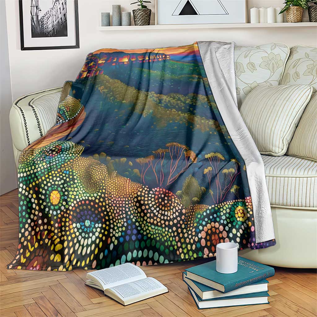 Australia Blue Mountains Blanket Aboriginal Dot Painting
