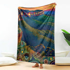 Australia Blue Mountains Blanket Aboriginal Dot Painting