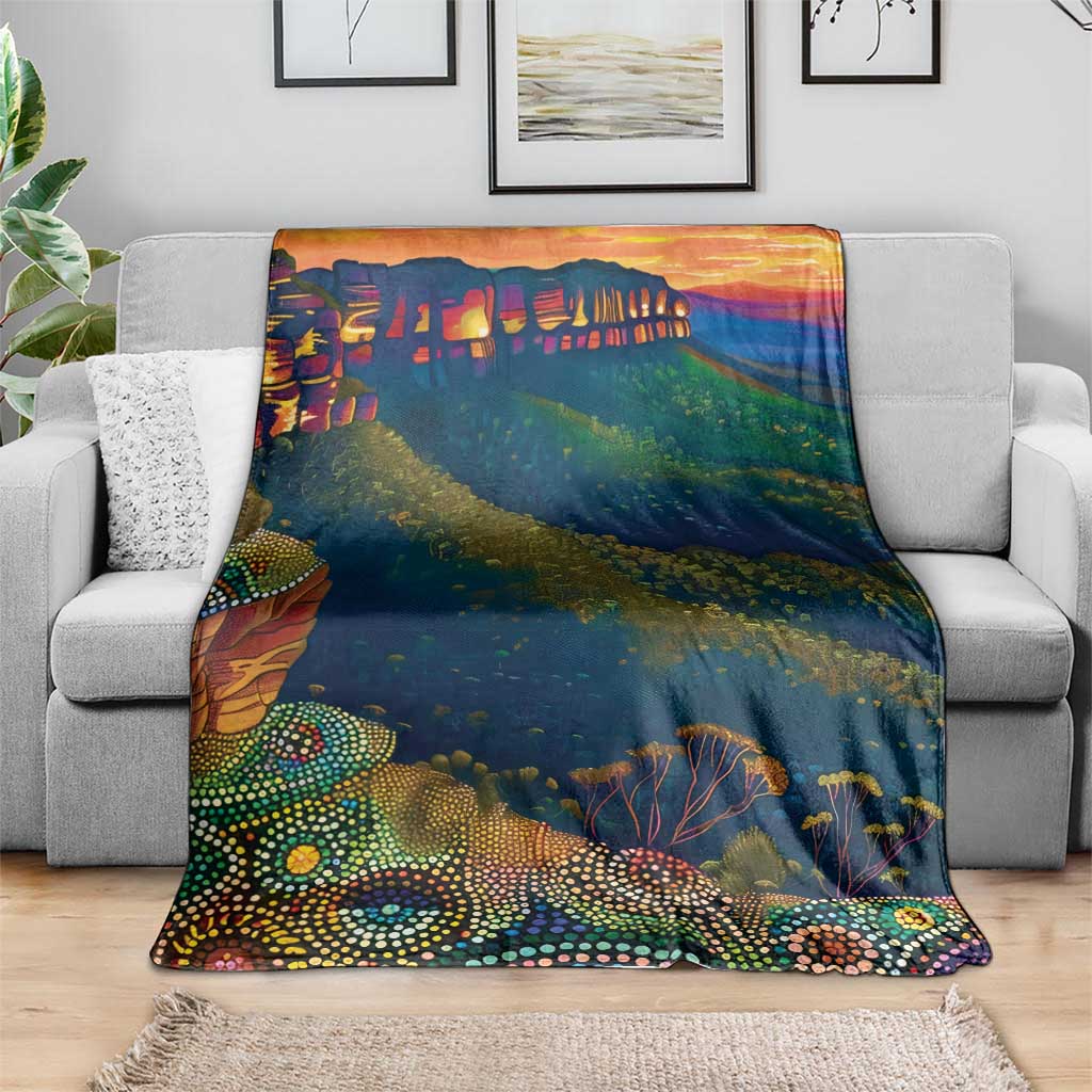 Australia Blue Mountains Blanket Aboriginal Dot Painting