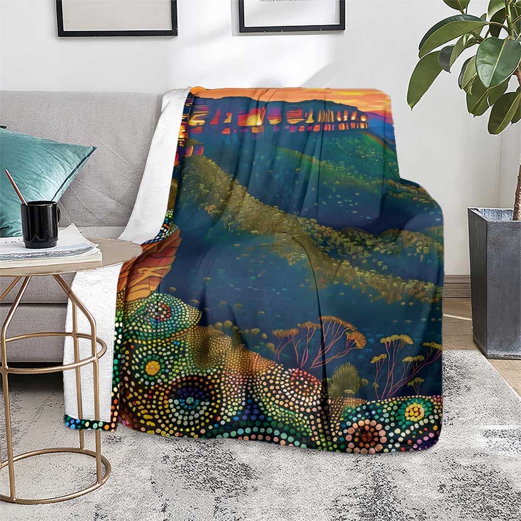Australia Blue Mountains Blanket Aboriginal Dot Painting