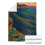 Australia Blue Mountains Blanket Aboriginal Dot Painting