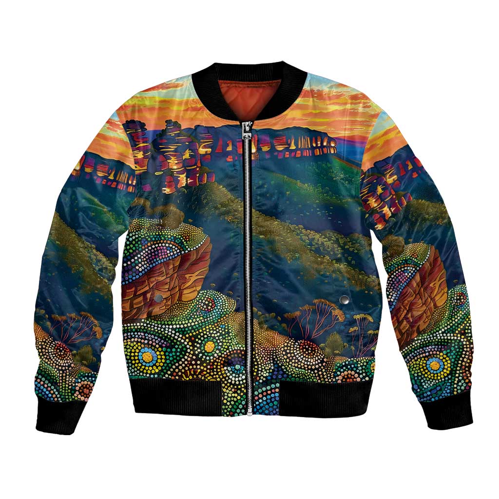 Australia Blue Mountains Bomber Jacket Aboriginal Dot Painting