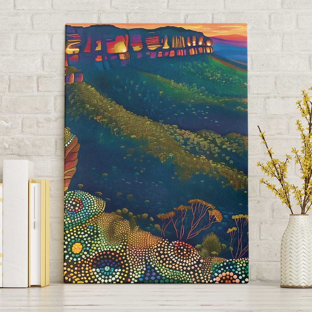 Australia Blue Mountains Canvas Wall Art Aboriginal Dot Painting