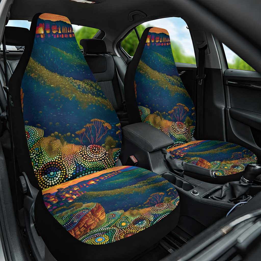 Australia Blue Mountains Car Seat Cover Aboriginal Dot Painting