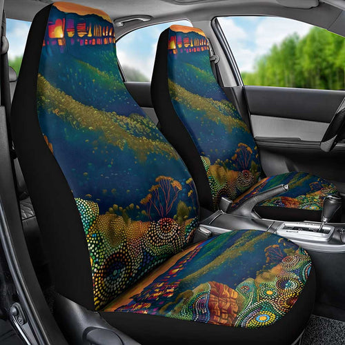 Australia Blue Mountains Car Seat Cover Aboriginal Dot Painting