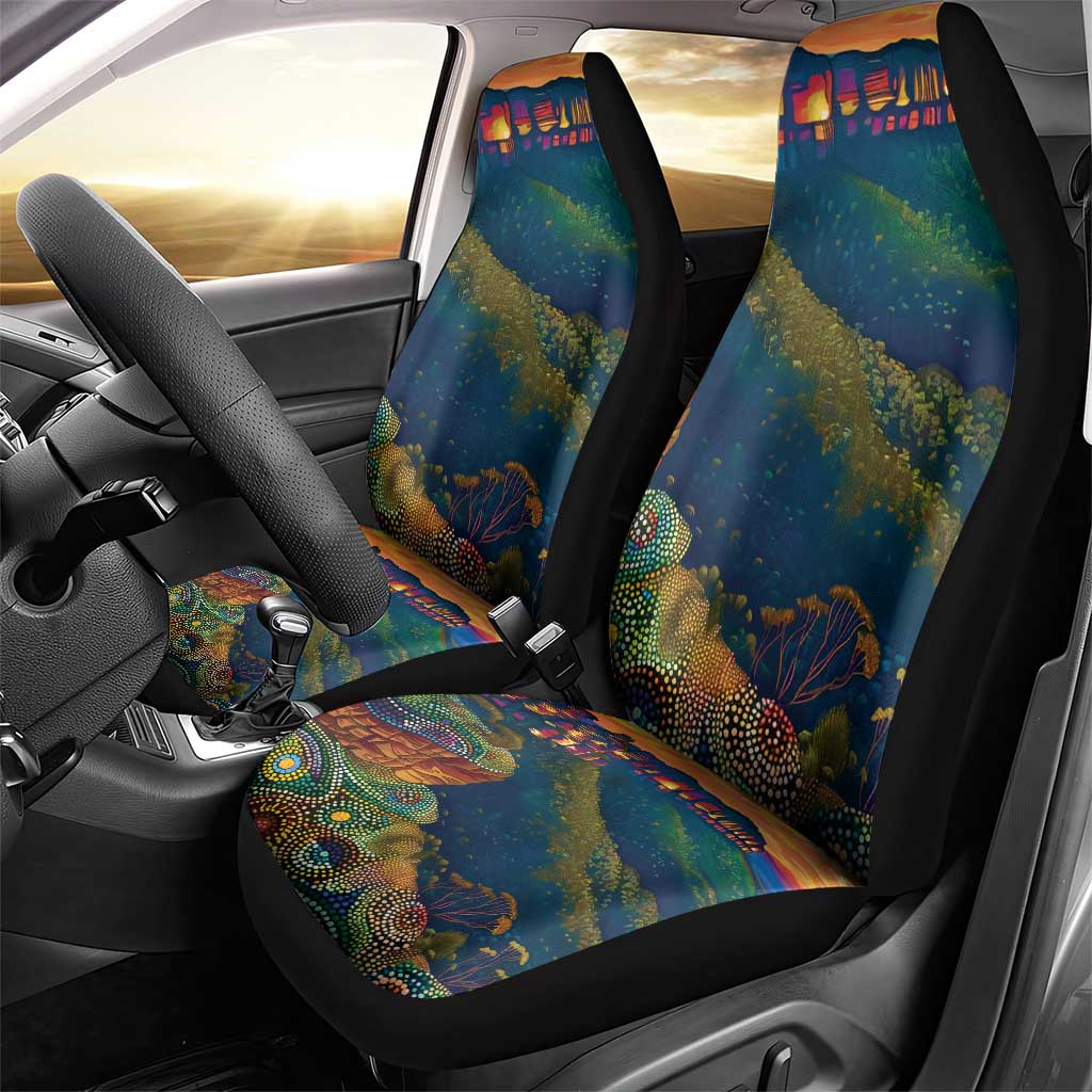 Australia Blue Mountains Car Seat Cover Aboriginal Dot Painting