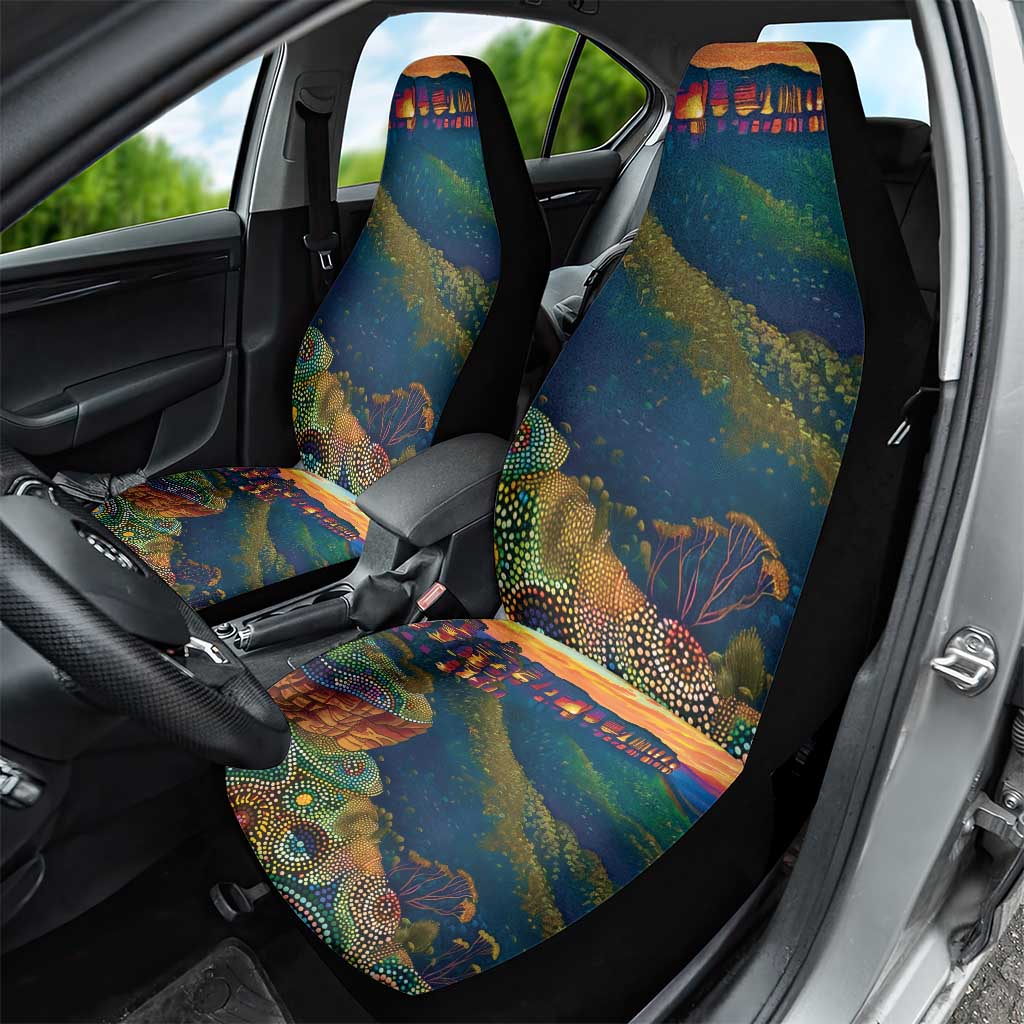 Australia Blue Mountains Car Seat Cover Aboriginal Dot Painting