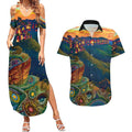 Australia Blue Mountains Couples Matching Summer Maxi Dress and Hawaiian Shirt Aboriginal Dot Painting