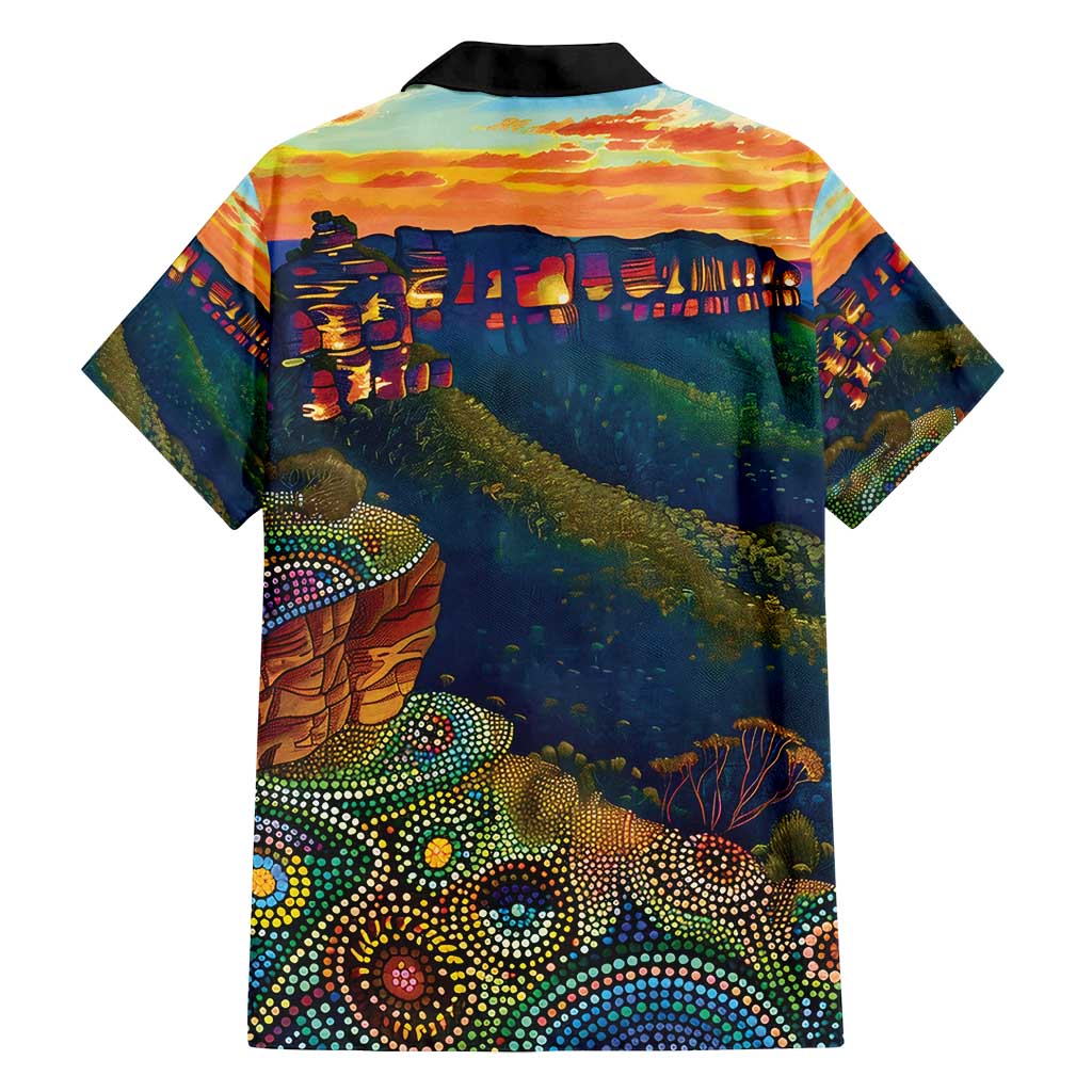 Australia Blue Mountains Family Matching Off Shoulder Maxi Dress and Hawaiian Shirt Aboriginal Dot Painting