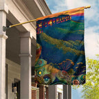 Australia Blue Mountains Garden Flag Aboriginal Dot Painting